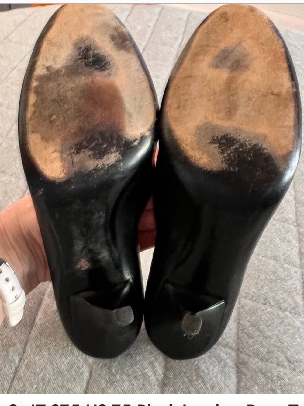 PRADA Sz IT 37.5 US 7.5 Black Leather Peep Toe Pumps Heels Originally $1290 - Picture 4 of 6